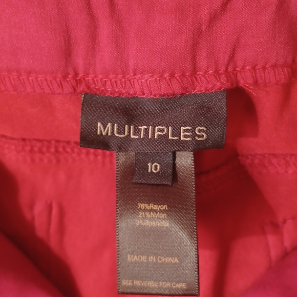Multiples Women's Straight Leg Red Dress Pants Size 10. - Picture 11 of 12